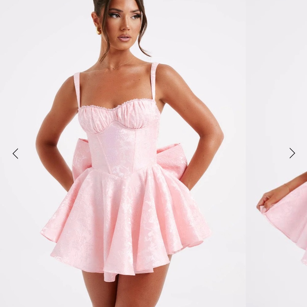 Babyboo Emelie Playsuit- Pink/ Blush Dress With Bow